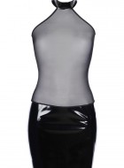 Sexy φόρεμα Mini σε μάυρο χρώμα αμάνικο 
