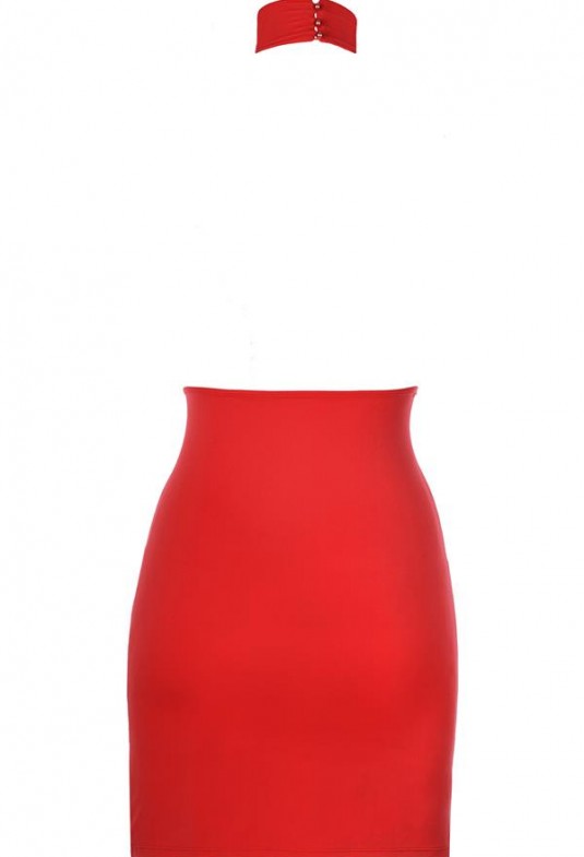 Sexy κόκκινο φόρεμα mini με ανοιχτή πλάτη