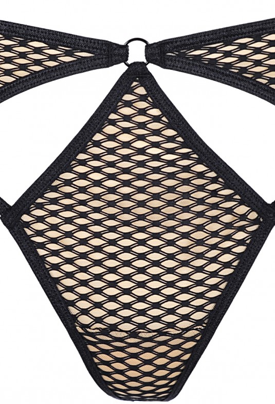 Tanga σλιπ σε μαύρο χρώμα με σχέδιο δίχτυ